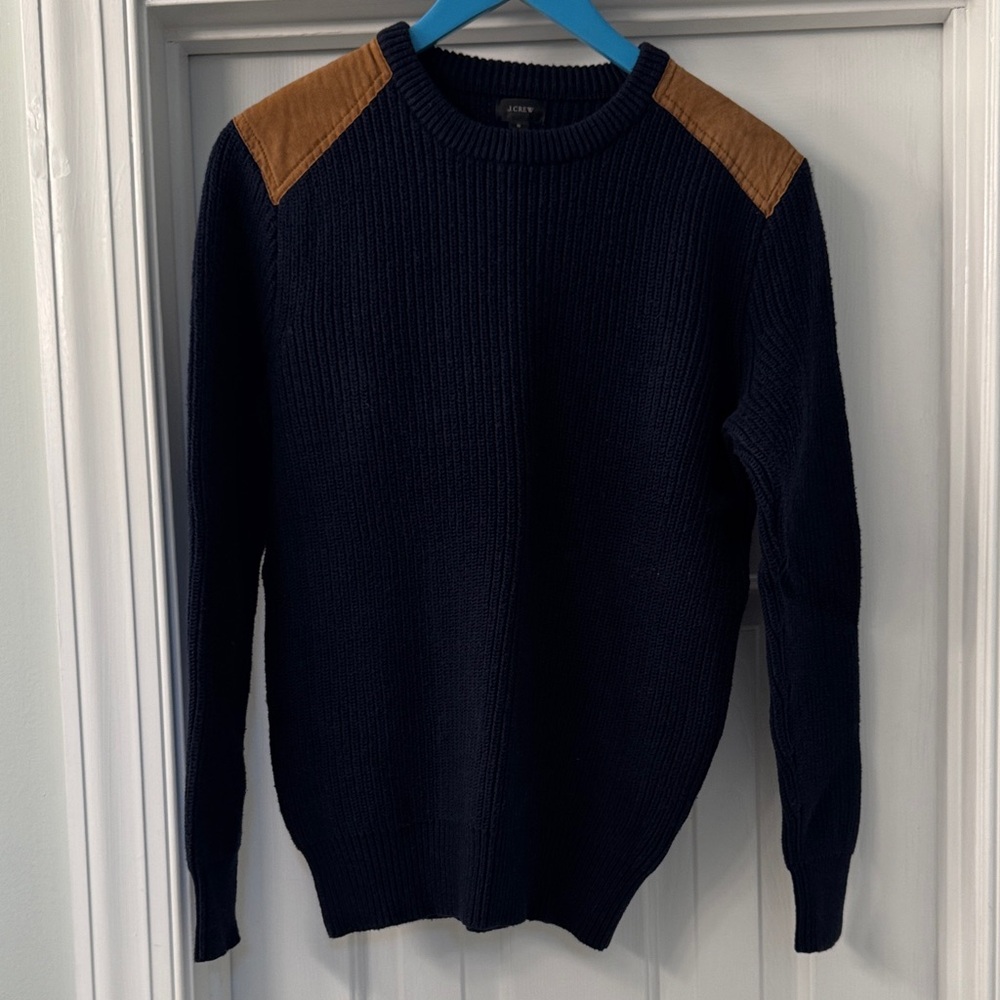 J. Crew Men's Sweater in Navy and Brown